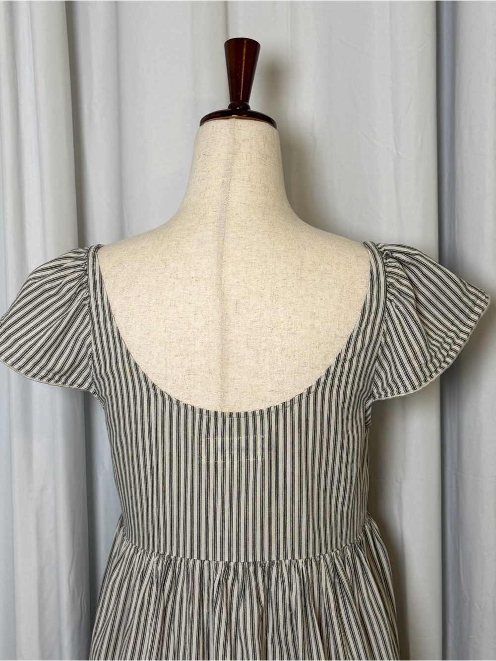 The Great Flutter Cami Dress Gray Stripe Cotton Midi Button Front Pocket 1 Small - Picture 11 of 16